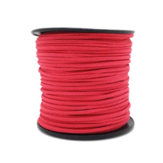 Dark Pink Faux Suede Cord 3x1.5mm - 1Mtr
