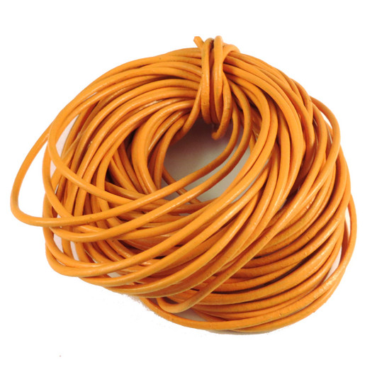 Mustard Round Real Leather Jewellery Cord 2mm