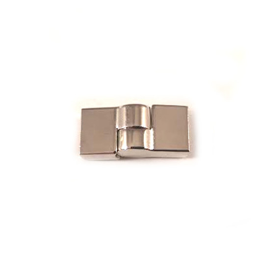 Silver Magnetic Metal End Clasp 2.5cm fits 10x2.5mm Flat cord