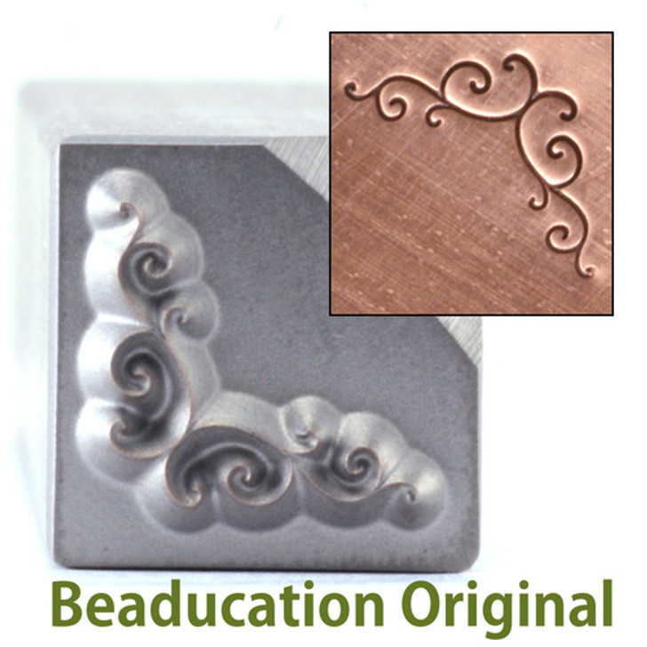 Spiral Bracket Border Design Stamp 9x9mm