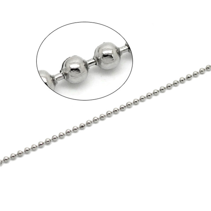 304 Stainless Steel Ball Chain 2.4mm - Callot & Lobster Clasp