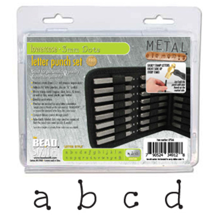 Beadsmith - Dots Lowercase Metal Stamp Set 3mm