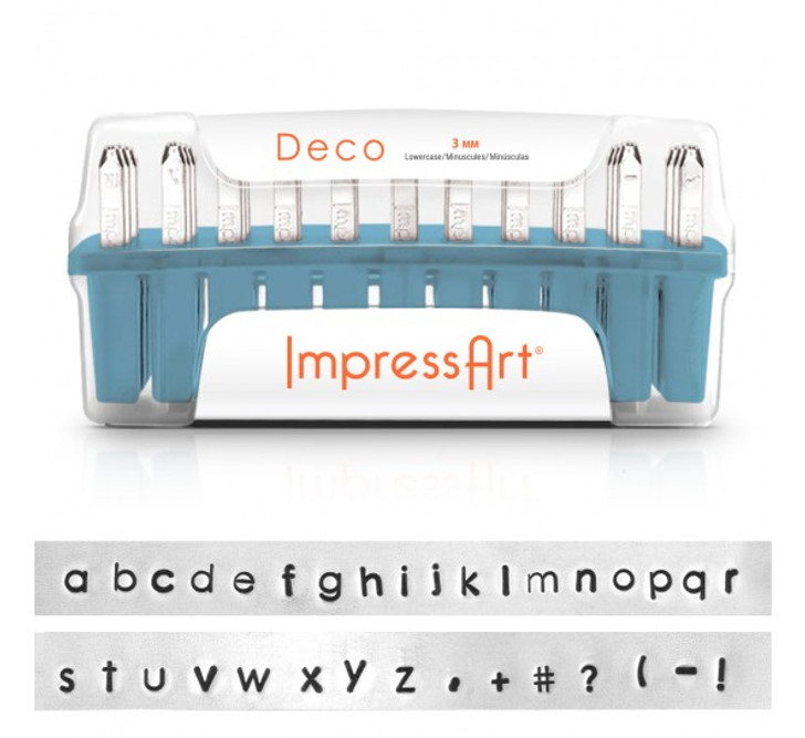 IMPRESSART - Deco Lowercase Metal Stamp Set  3mm