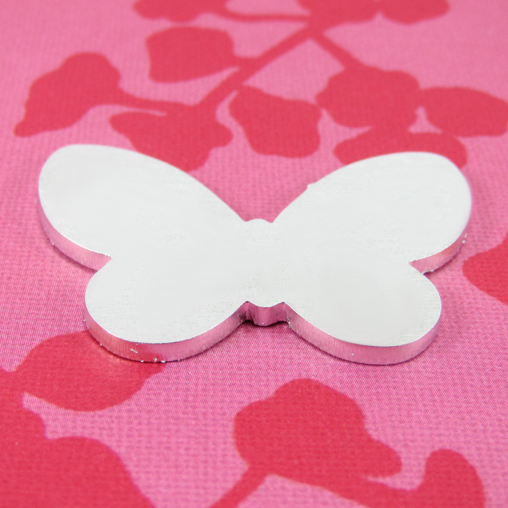 2mm Chunky Aluminium Butterfly Stamping Tag Blank - 40mm