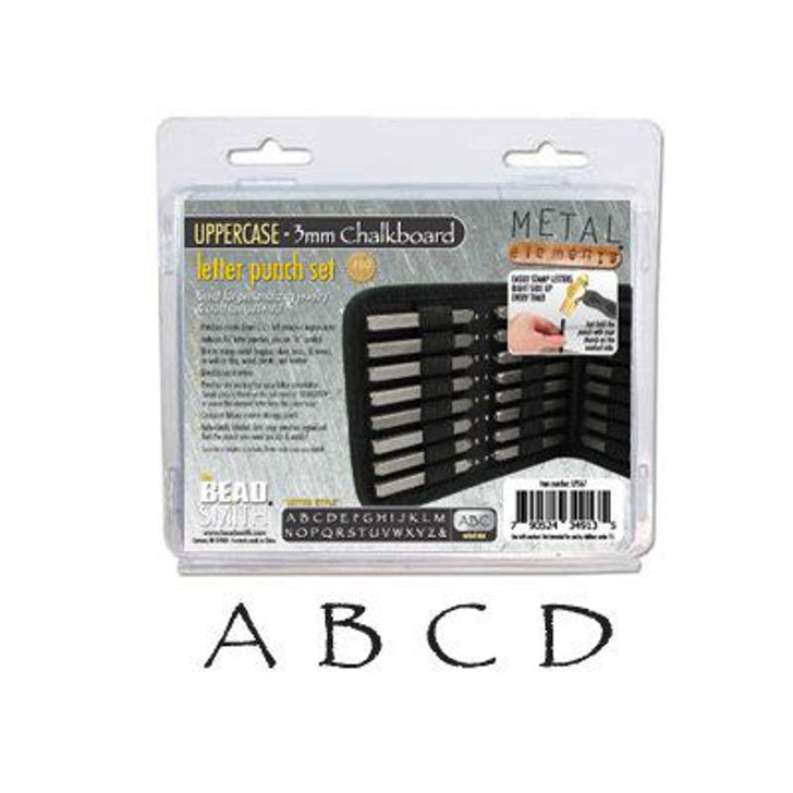 Beadsmith - Chalkboard Uppercase Metal Stamp Set 3mm