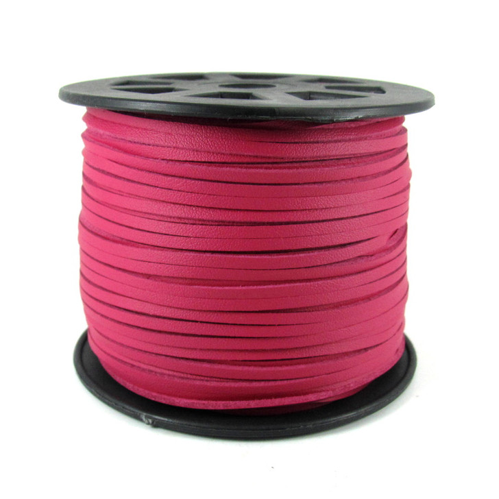 Faux Suede Cord 3x1.5mm - Fuchsia Pink