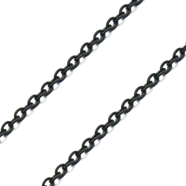 Black Stainless Steel Necklace 17" Chain