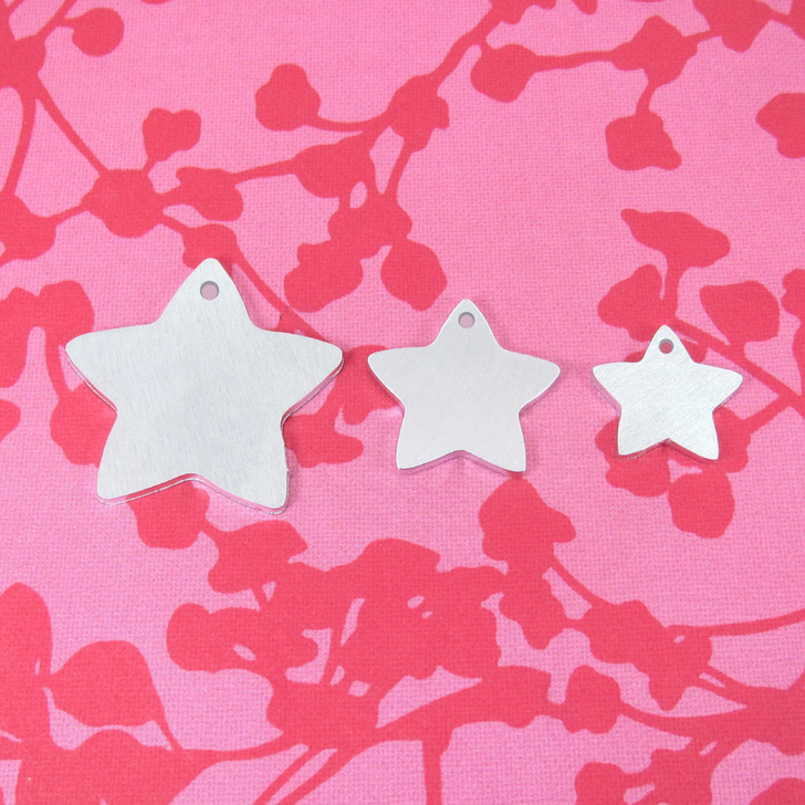 Kawaii Star w/HOLE Aluminium Stamping Tag Blank - 2mm - Select Size
