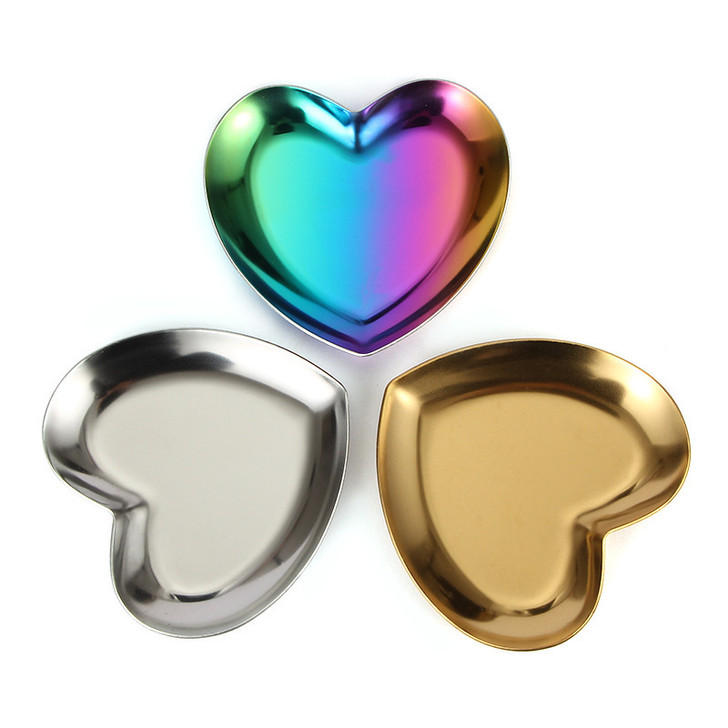 Heart Ring Dish Stainless Steel Ion Plated Ring Dish - Select Colour