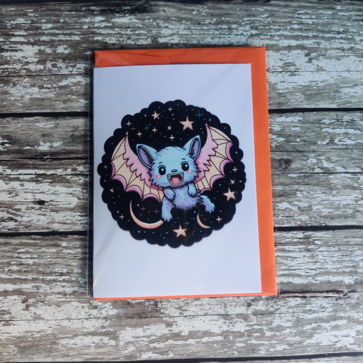 Bat Kawaii whimsical Greeting Card 