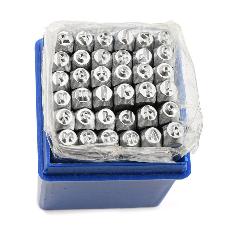 Chad lowercase 3mm metal Letter stamps, include 26 lowercase letters in a comic style font with numbers 1/2/3/4/5/6/7/8/9/0 Similar to Comic Beadsmith Lowercase and Juniper ImpressArt Lowercase Stamping Letter Set 