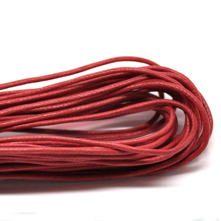 Red Round Waxed Jewellery Cord 2mm