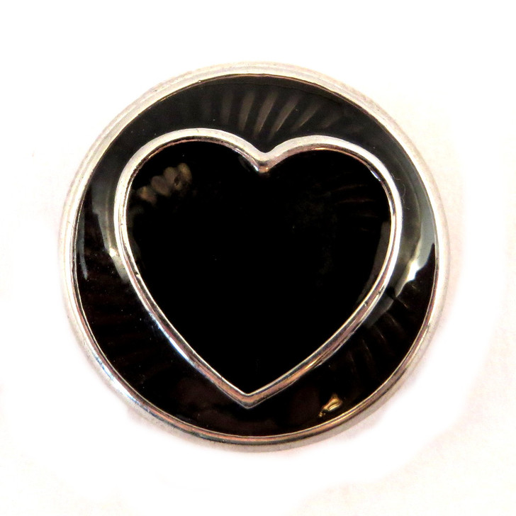 Little Chunks Black Enamel Heart and Metal Chunk