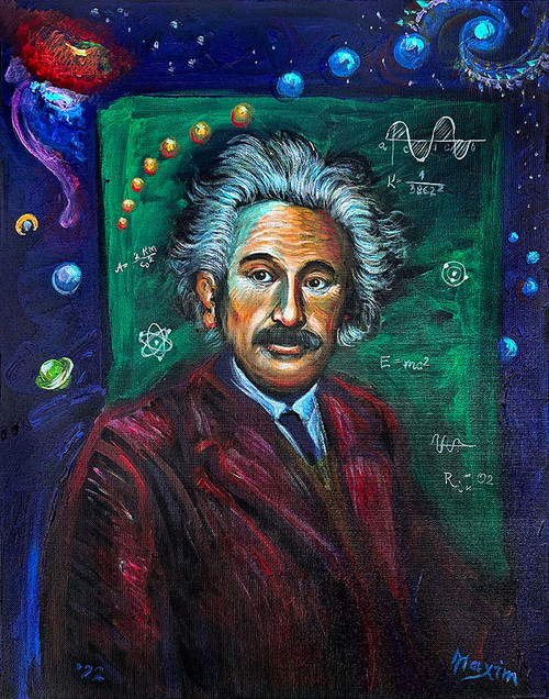“Albert Einstein”, acrylic on canvas