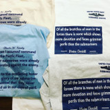 T-shirt, Churchill and Nimitz quotes.
Available on tan, light blue, white, and ash gray T-shirts.  
