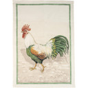 "Rooster Bianco" Linen Towel