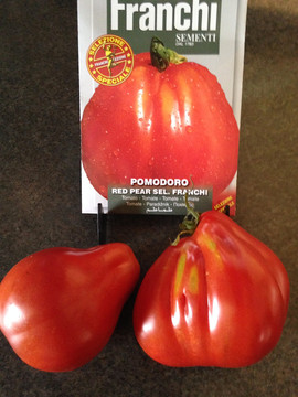 The Red Pears grown in our garden are even prettier than the tomato on the packet.