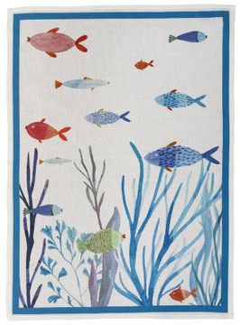 "Poseidon Turchese" Linen Towel