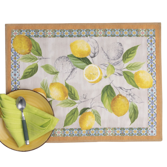 Cetara Lemon Placemats - Set of 2