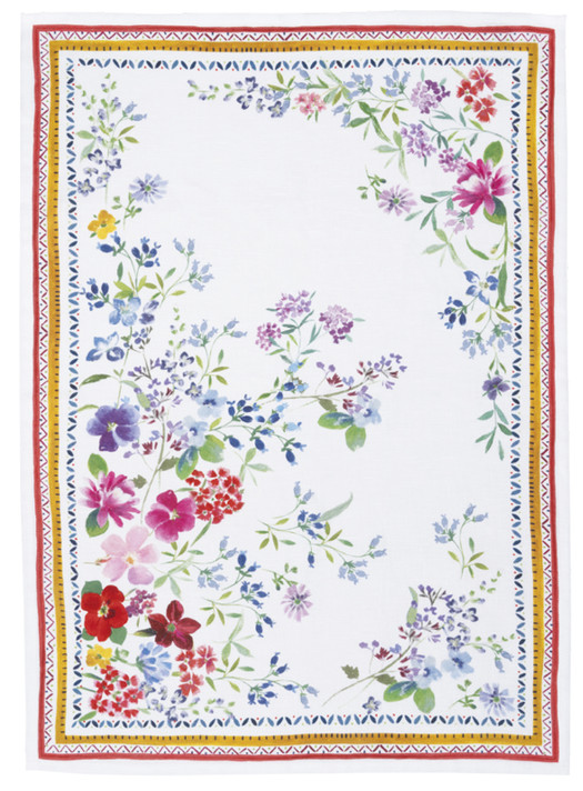 Primula Rosso Floral Linen Towel