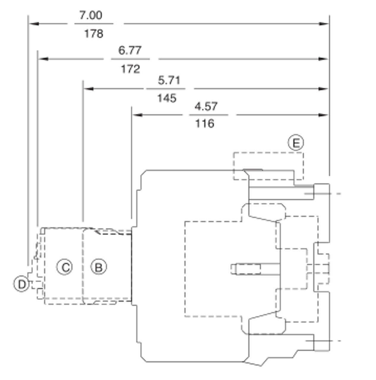 GE CL10A311MS side dimensions