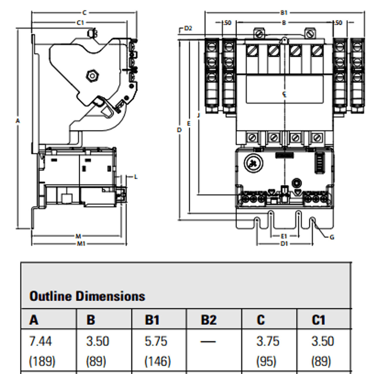 Siemens 14DUE32AA dimensions