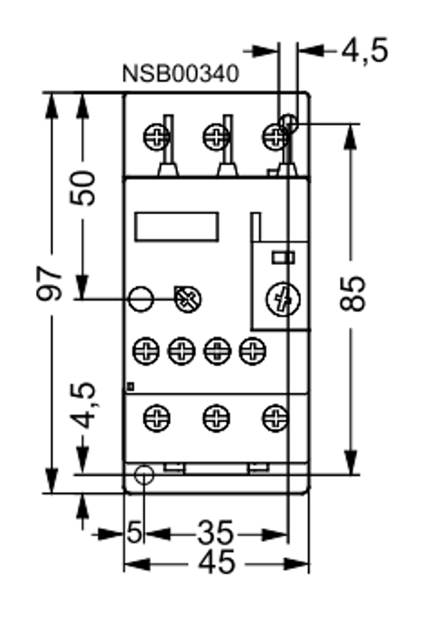 Siemens 3RU1126-1JB0 front dimensions