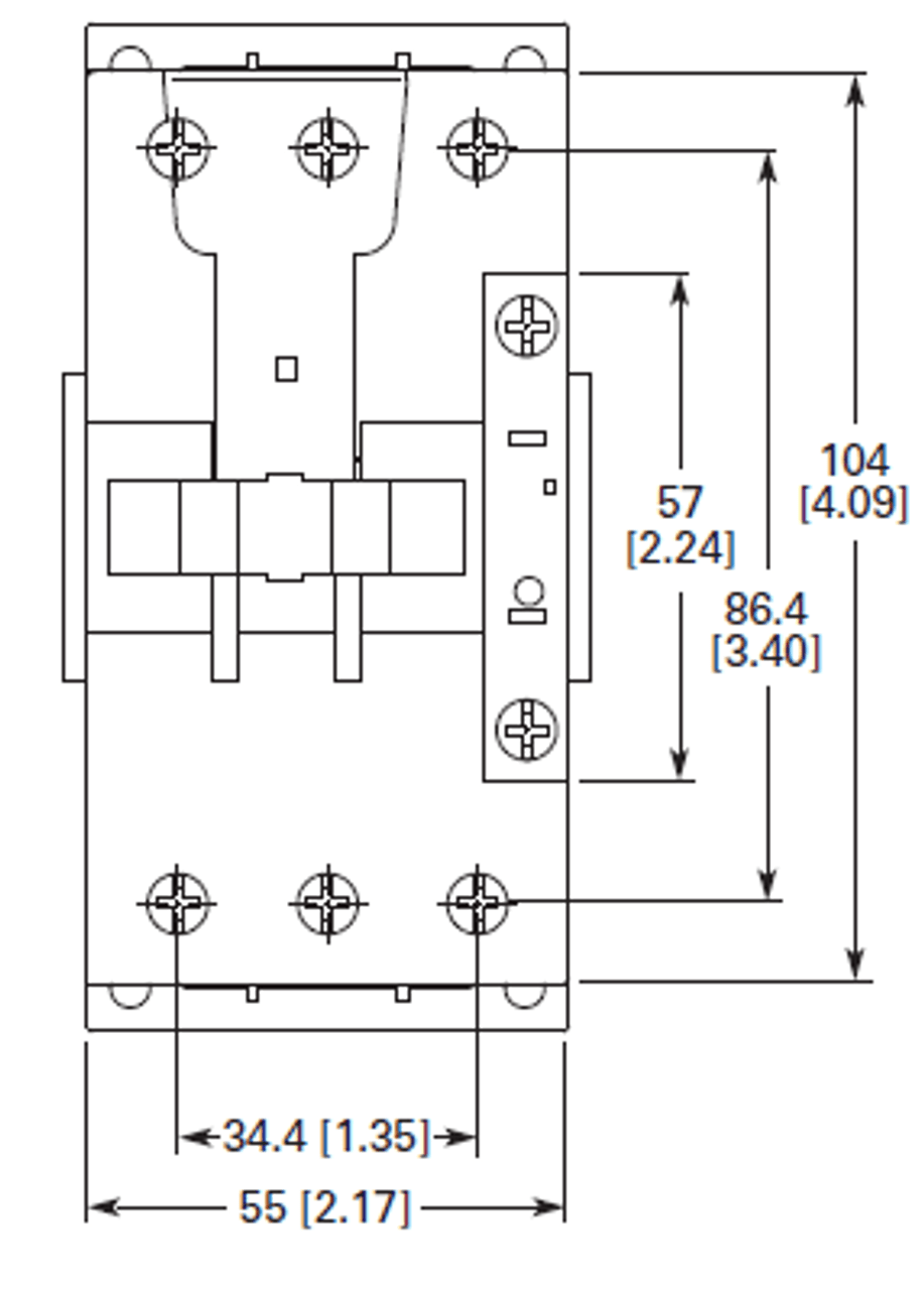 Eaton XTCE050D00B front dimensions