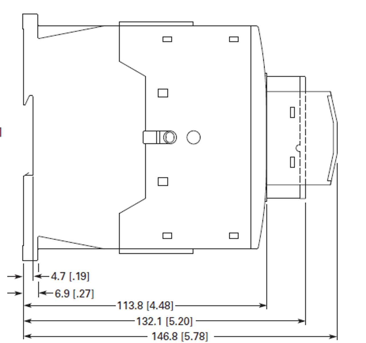 Eaton XTCE050D00B side dimensions