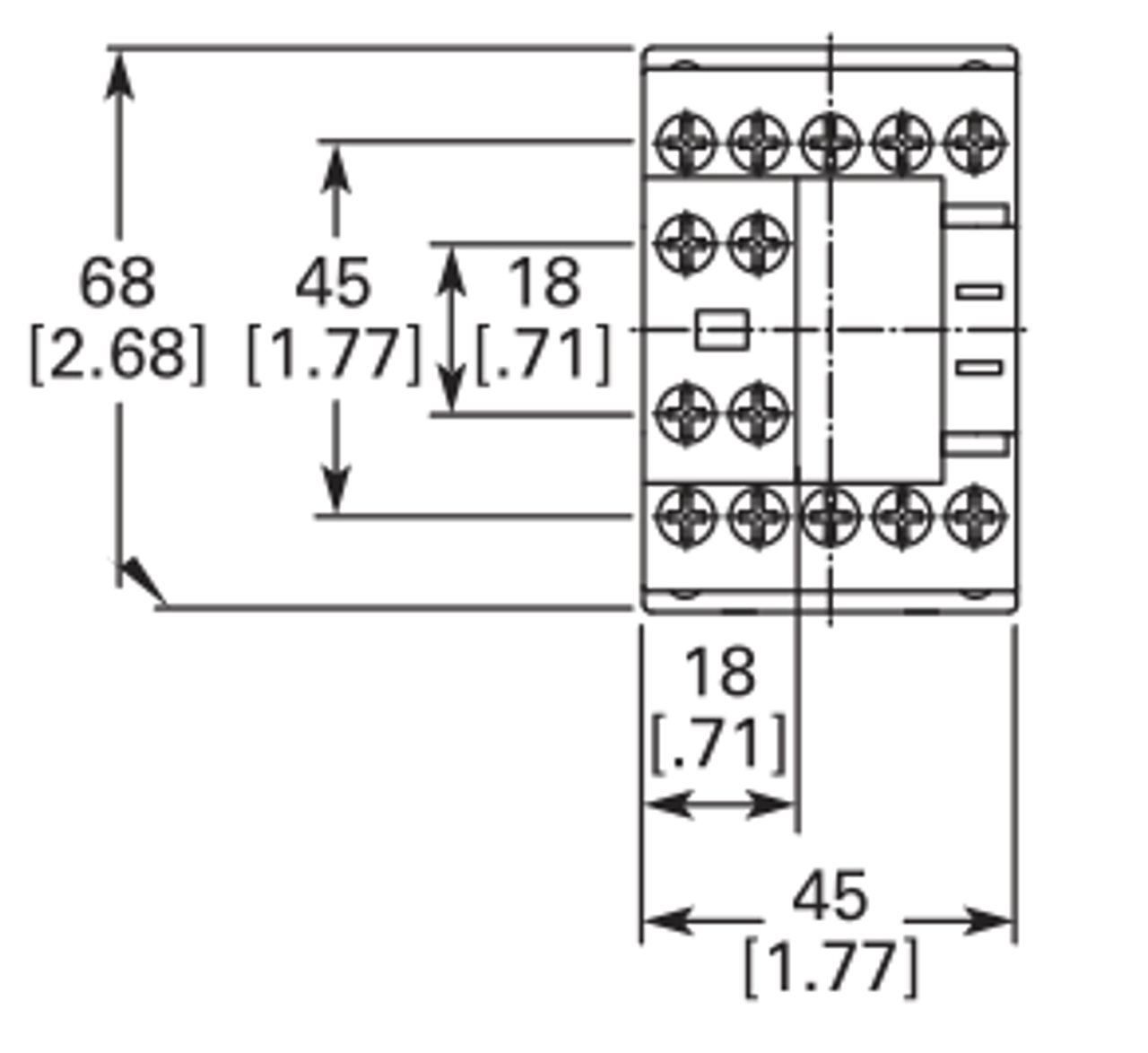Eaton XTRE10B31B front dimensions
