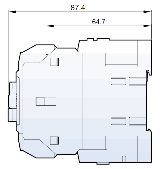 LS Metasol MC-22B contactor side dimensions drawing