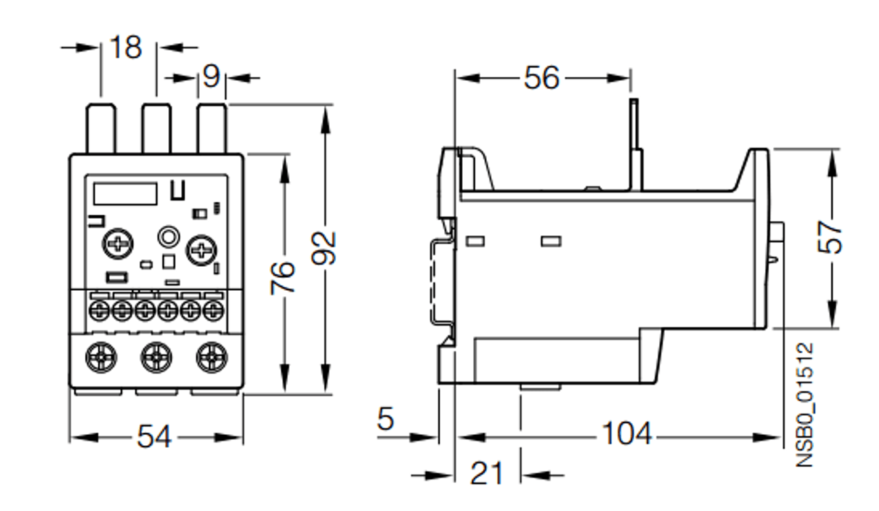 Siemens 3RB2036-2UB0 dimensions