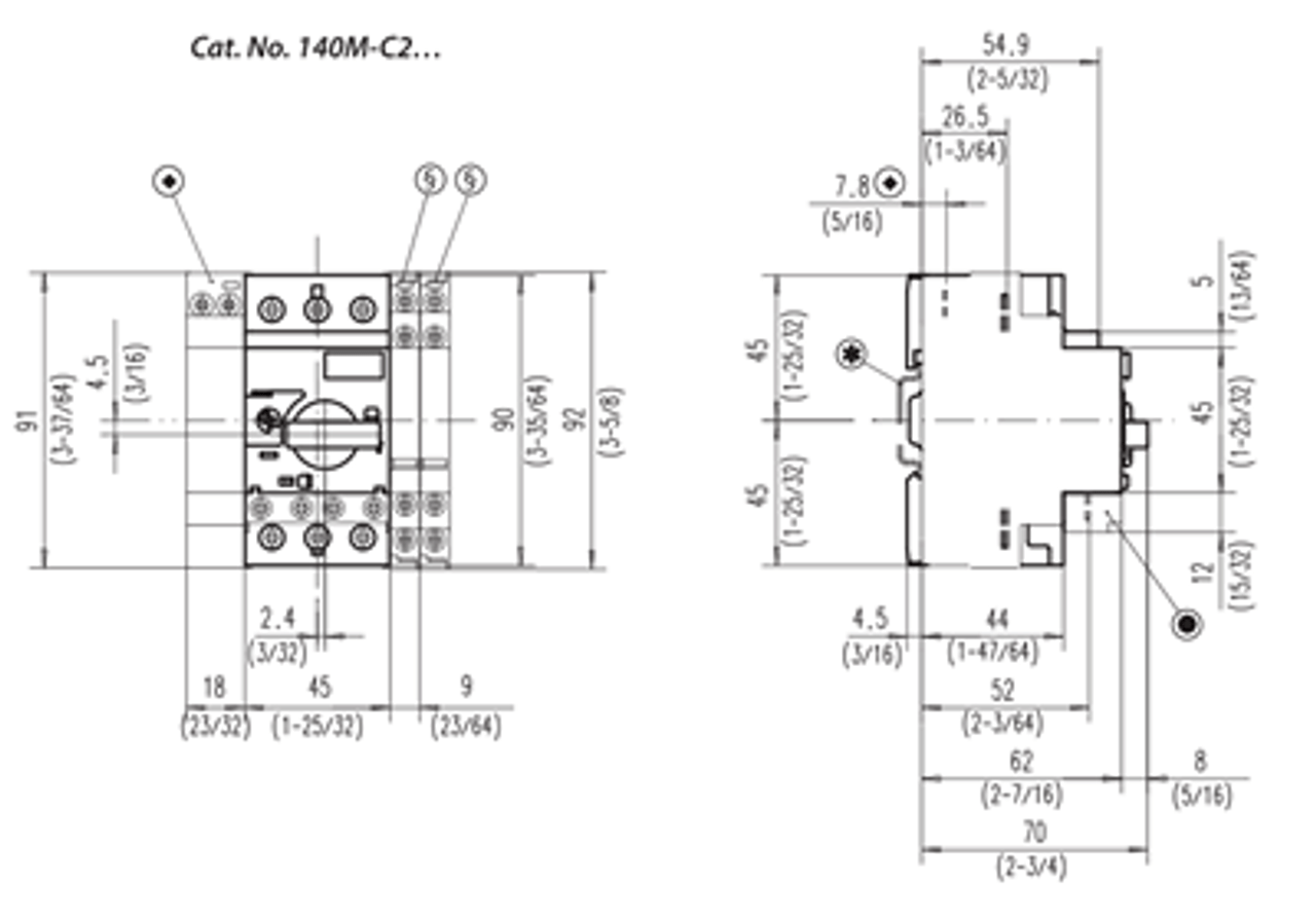 Allen Bradley 140M-C2E dimensions