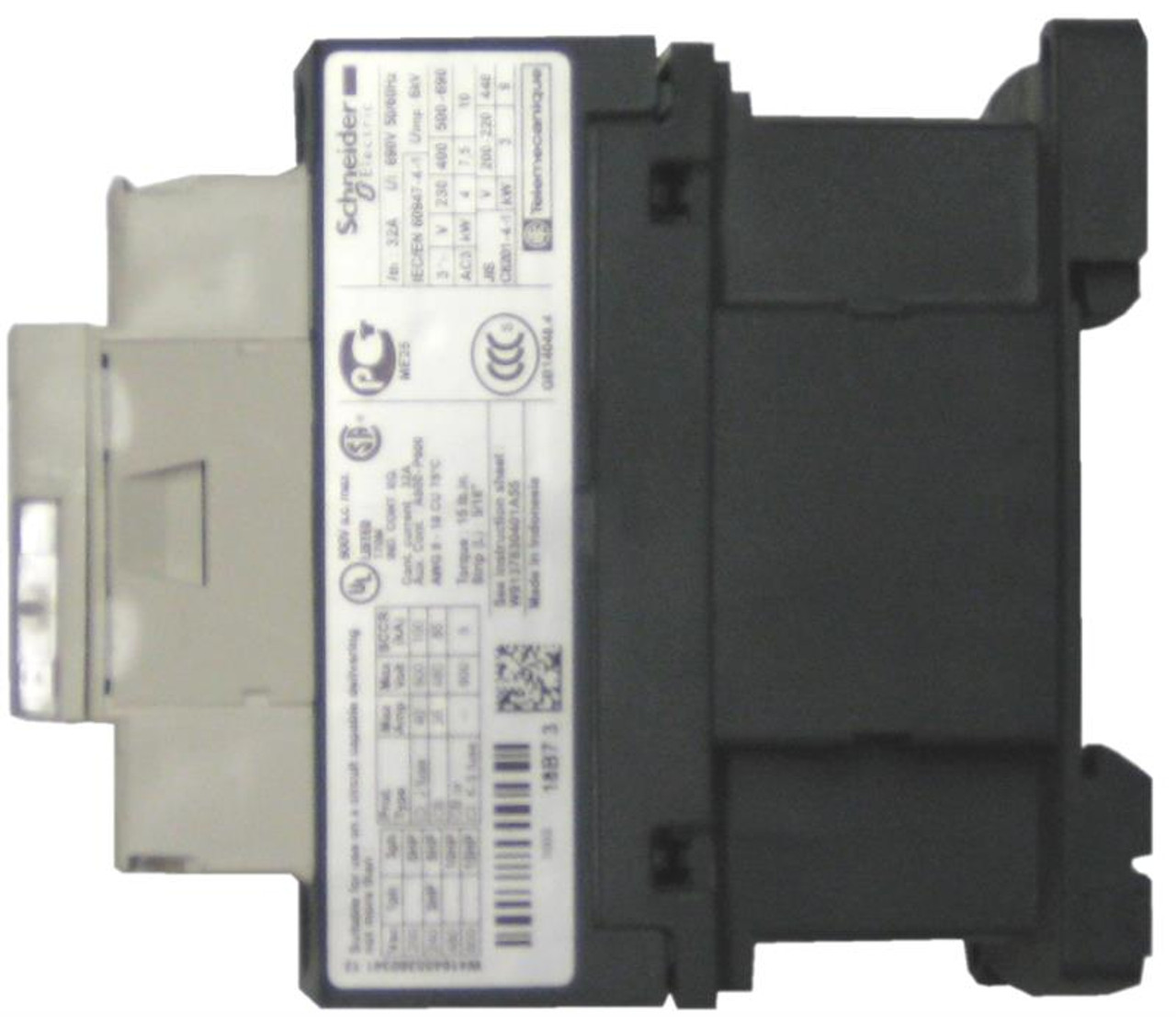 Schneider Electric LC1D18BD side label