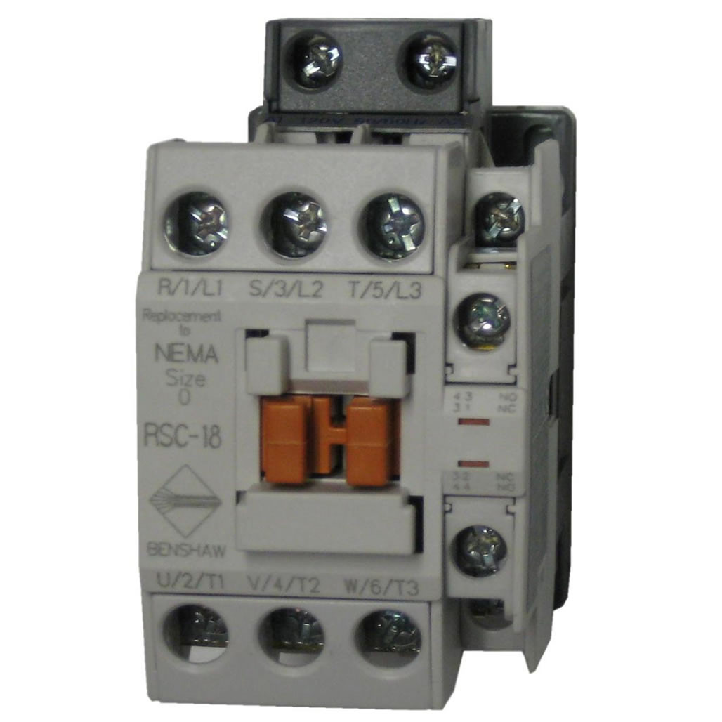 Benshaw RSC-18-6AC120 RediStart 18A 3-pole contactor front view