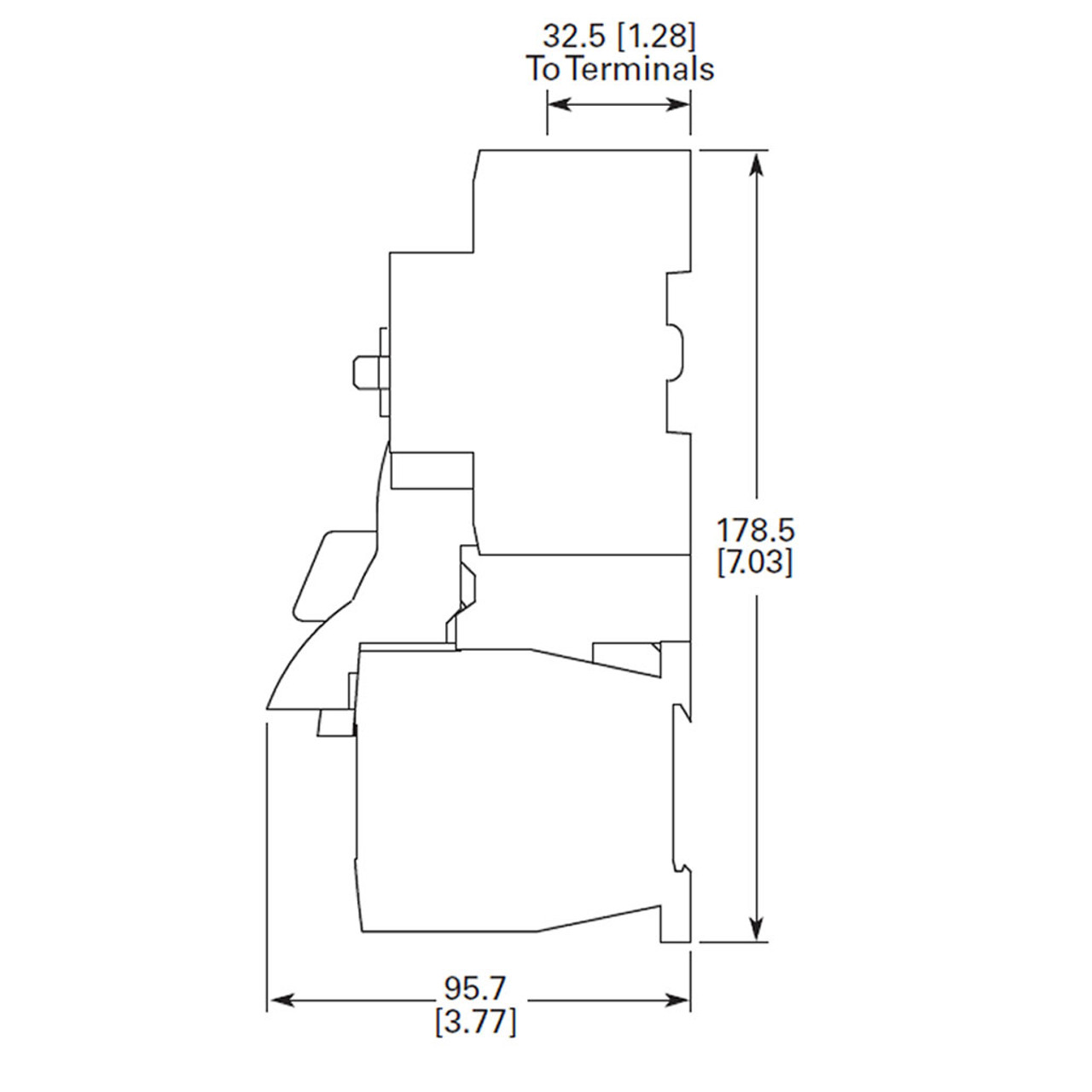 Eaton XTSCP16BB side dimensions