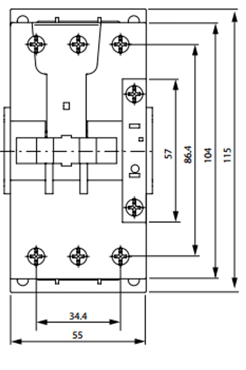 Eaton DILM50 120 volt front dimensions