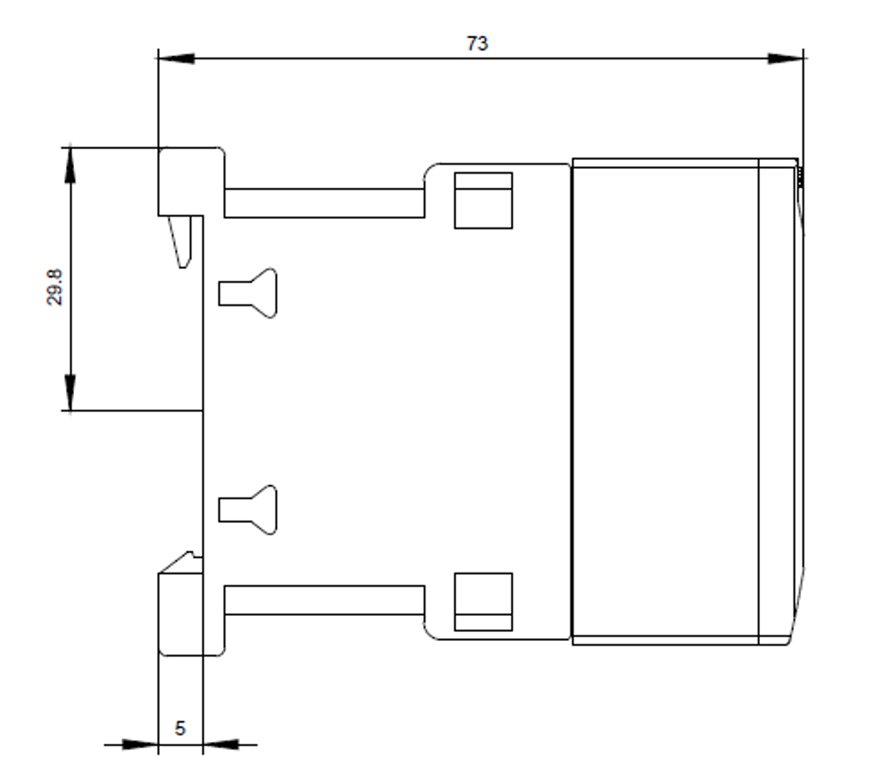 Siemens 3RT2016-1AB02 side dimensions