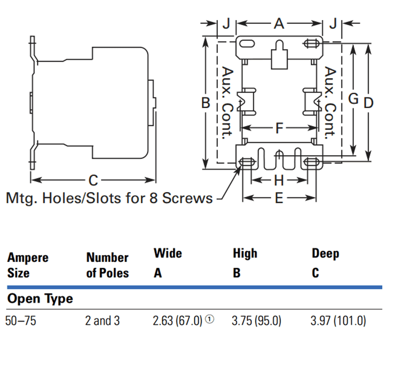 Eaton C25FNF360T dimensions