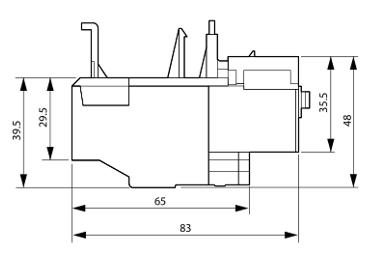 Eaton/Moeller ZB32-4 side dimensions