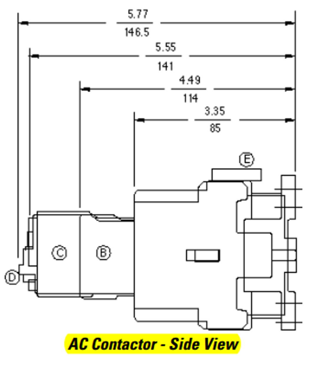 GE CL00A310T1 side dimensions