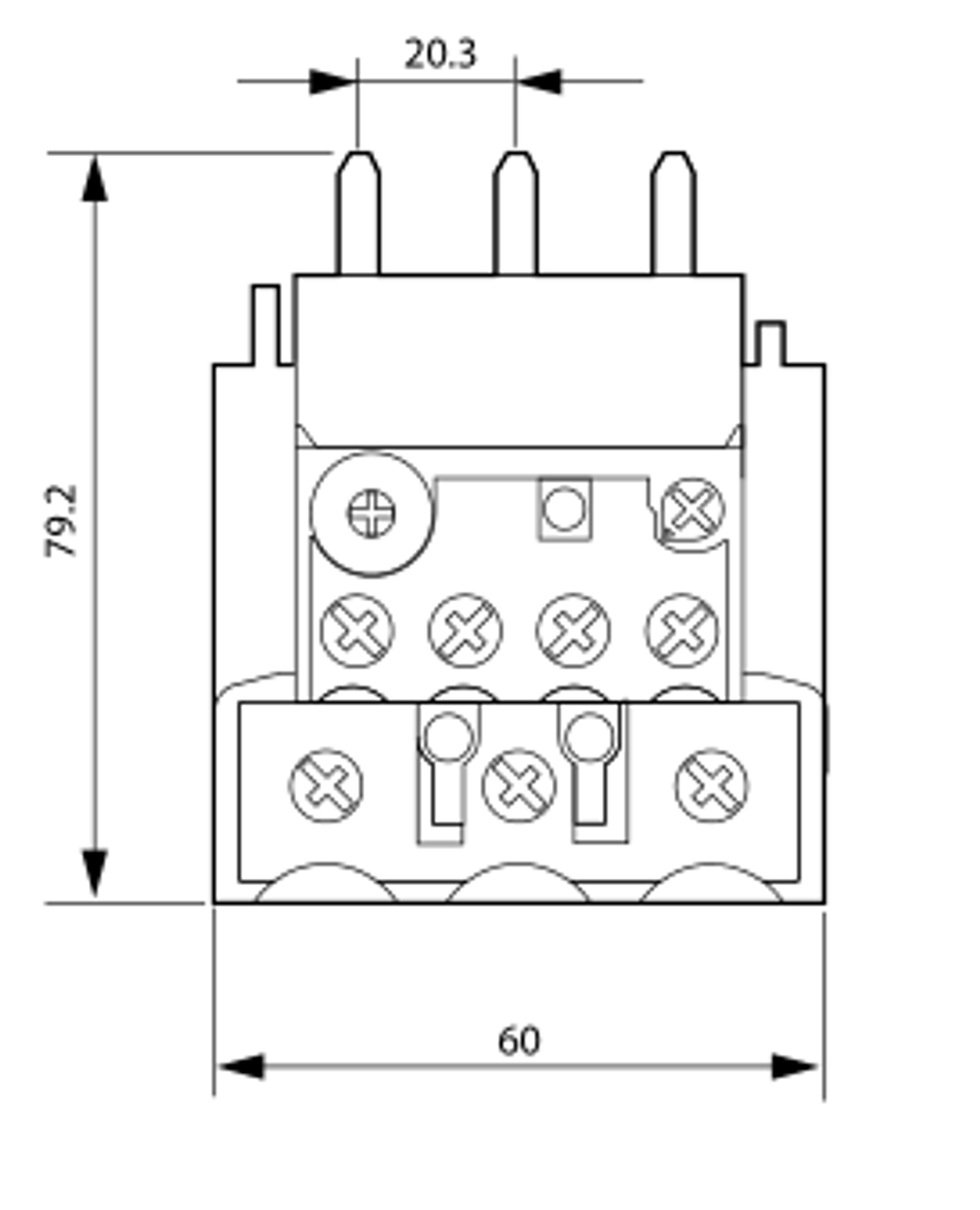 Eaton/Moeller ZB65-10 front dimensions