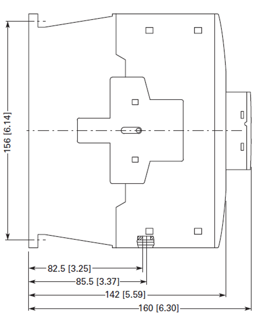 Eaton XTCE080F00B side dimensions