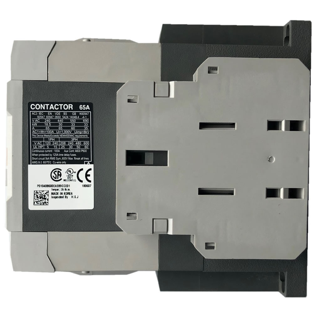 Benshaw RC-65A-56AC120 RediStart 65A 3-pole contactor side label