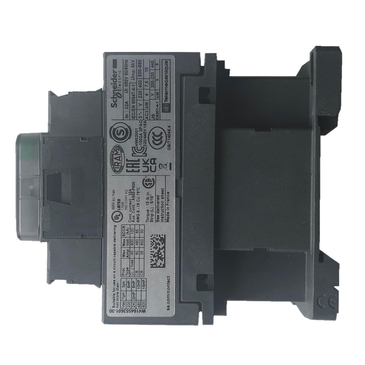 LC1D18 contactor DIN rail mounting view