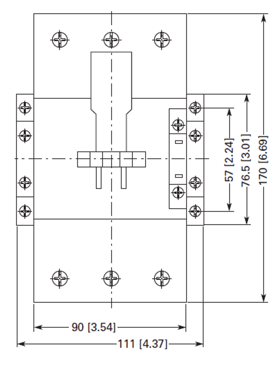 Eaton XTCE095F00A front dimensions