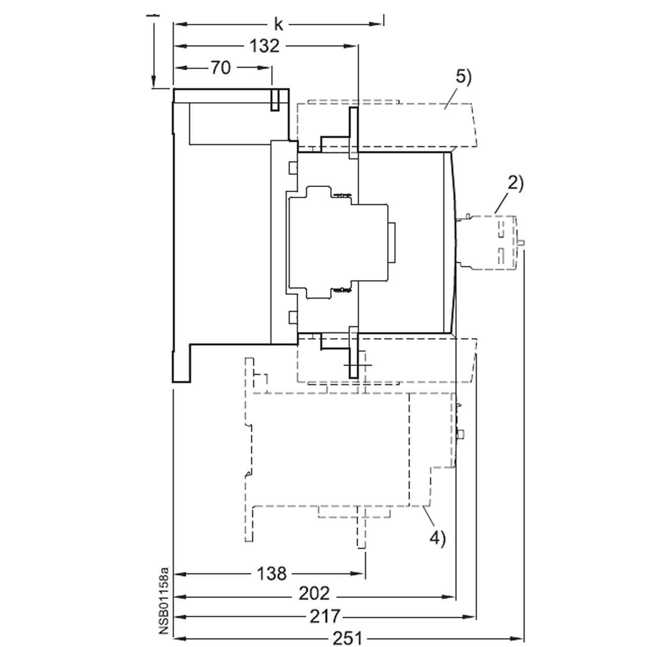 Siemens 3RT1064-6AF36 side dimensions