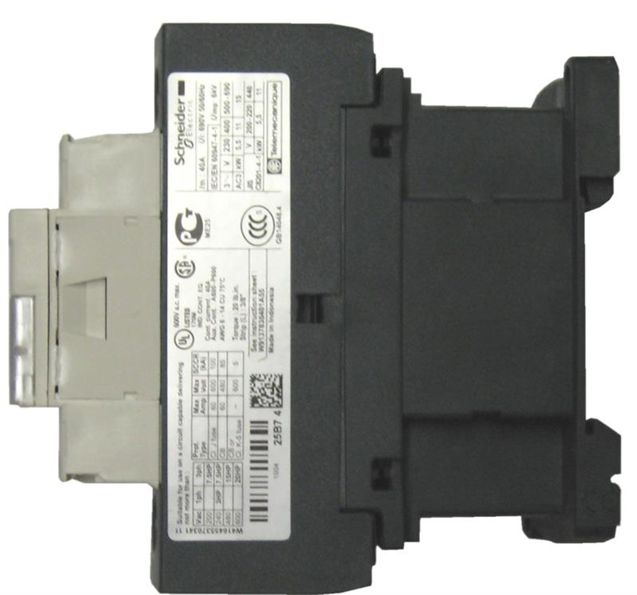 Schneider Electric LC1D25T7 side label