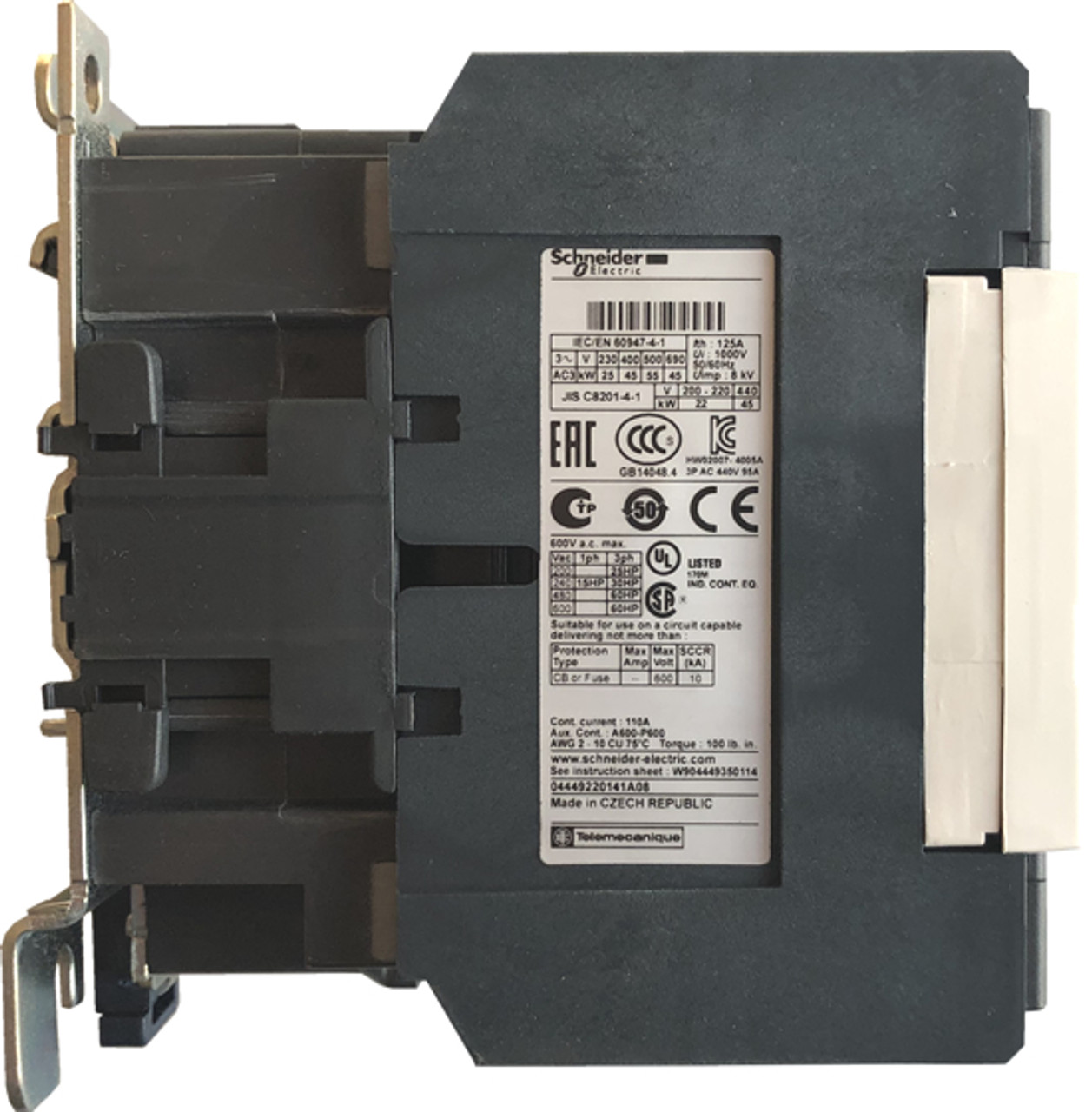 Schneider Electric LC1D95 side label