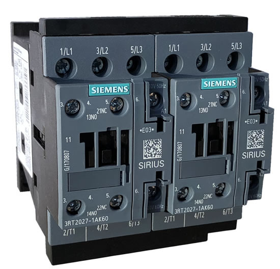 Siemens 3RA2327-8XB30-1AK6 32 AMP reversing contactor | 120v